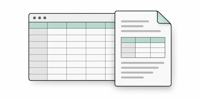表の情報と報告書を整理する資料。